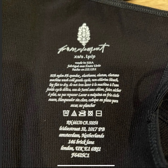 Free People Strappy Back Tighten Up Tank Black NWT - Picture 5 of 6